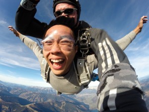 Alvin (grey shirt) even managed to go skydiving in the Bavarian Alps surrounding Munich.