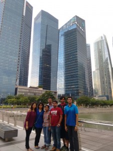 Avantika Singh and some of her newly-made friends from TUM Asia, taking in the sights of the Central Business District in Singapore